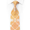 Perry Ellis Rhinestone Silk Necktie Orange Damask On Peach 