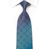 Perry Ellis Rhinestone Silk Tie Mauve Turquoise Cartouche On