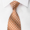 Perry Ellis Silk Rhinestone Necktie Orange Spirals On Silver