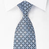 Perry Ellis Silk Rhinestone Necktie Trellis On Blue With 