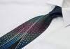 Pierre Balmain Men’s Silk Necktie Blue Pink Waves On Black 
