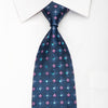 Pierre Balmain Mens Silk Tie Cartouche On Blue Sparkling 