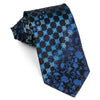 Pierre Balmain Neck Tie Floral Design On Dark Blue Silk With