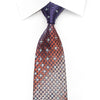 Pierre Cardin Men’s Crystal Necktie Purple Orange Checkered 