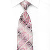 Pierre Cardin Men’s Crystal Silk Necktie Pink Scrolls 