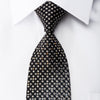 Pierre Cardin Men’s Rhinestone Silk Necktie Silver Gold 