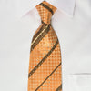 Pierre Cardin Men’s Rhinestone Tie Striped On Peach With 