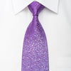 Pierre Cardin Men’s Silk Necktie Floral On Purple Sparkling 