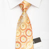 Pierre Cardin Men’s Silk Necktie Geometric Circles On Yellow