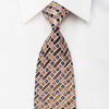 Pierre Cardin Rhinestone Silk Necktie Brown Beige Orange 