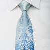 Pierre Cardin Rhinestone Silk Necktie Damask On Blue With 