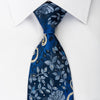 Pierre Cardin Rhinestone Silk Necktie Floral Roses On Blue 