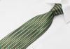 Pierre Cardin Rhinestone Silk Necktie Green Brown Vertical 