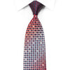 Pierre Cardin Rhinestone Silk Necktie Red Navy Checkered 