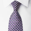 Pierre Cardin Rhinestone Silk Necktie Silver Geometric 