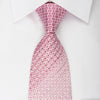 Pierre Cardin Silk Rhinestone Tie Pink White Checkered With 