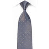 Premierlux Men’s Crystal Silk Tie Blue Microdots On Brown 