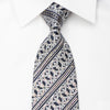 Premierlux Mens Rhinestone Silk Necktie Silver Cartouche On 