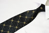 Premierlux Men’s Silk Necktie Rhinestone Checked On Navy 
