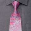 Premierlux Rhinestone Silk Necktie Pink Dots & Anthemion On 