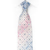 Premierlux Silk Rhinestone Tie Blue Pink Anthemion On White 