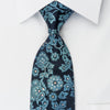 Premierlux Silk Rhinestone Tie Sparkling Floral On Blue - 1