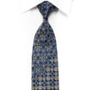 Premium Royal Rhinestone Silk Necktie Silver Gold Cartouche 