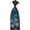 Premium Royal Rhinestone Silk Tie Brown Blue Anthemion 