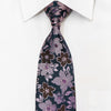 Principio Men’s Silk Rhinestone Necktie Purple Floral On 
