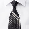 Remizio Men’s Black Silk Rhinestone Tie With Silver Sparkles