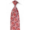 Remizio Men’s Crystal Silk Necktie Medallions On Burgundy 