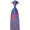 Remizio Men’s Rhinestone Silk Necktie Blue Red Geometric 