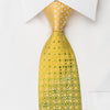 Remizio Rhinestone Necktie Green Checker Foulard On Yellow 