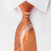 Remizio Silk Rhinestone Necktie Scotty Dogs On Orange With 