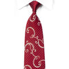 Renoma Crystal Rhinestone Tie Silver Scrolls On Burgundy 