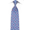 Renoma Men’s Crystal Necktie Silver Medallions On Blue With 