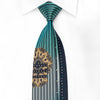 Renoma Men’s Crystal Necktie Turquoise Vertical Stripes & 