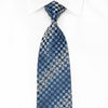 Renoma Men’s Crystal Rhinestone Silk Necktie Blue Checkered 
