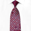 Renoma Men’s Crystal Rhinestone Silk Tie Red Acanthus Silver