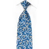 Renoma Men’s Crystal Rhinestone Silk Tie Scrolls On Blue - 1