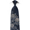 Renoma Men’s Crystal Silk Necktie Black Floral & Silver 