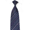 Renoma Men’s Crystal Silk Necktie Checker Cartouche On Navy 