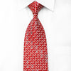 Renoma Mens Crystal Silk Necktie Geometric On Red Sparkling 