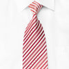 Renoma Men’s Crystal Silk Necktie Pink Striped On White With