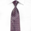 Renoma Mens Crystal Silk Necktie Silver Purple Checkered 