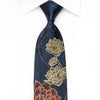 Renoma Men’s Crystal Silk Tie Floral On Blue Sparkling With 