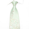 Renoma Men’s Crystal Silk Tie Scrolls On Green Sparkling 