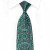 Renoma Men’s Crystal Silk Tie Turquoise Purple Arabesque 