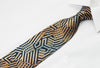 Renoma Men’s Rhinestone Necktie Orange Geometric On Black 