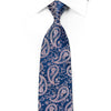 Renoma Men’s Rhinestone Necktie Pink Paisley On Dark Blue 
